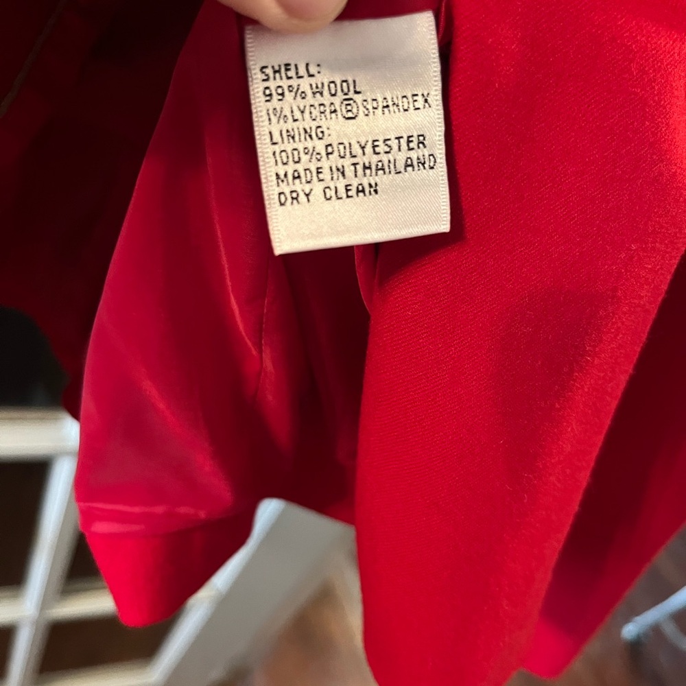 Talbots Red Cropped Wool Blazer - Picture 6 of 6